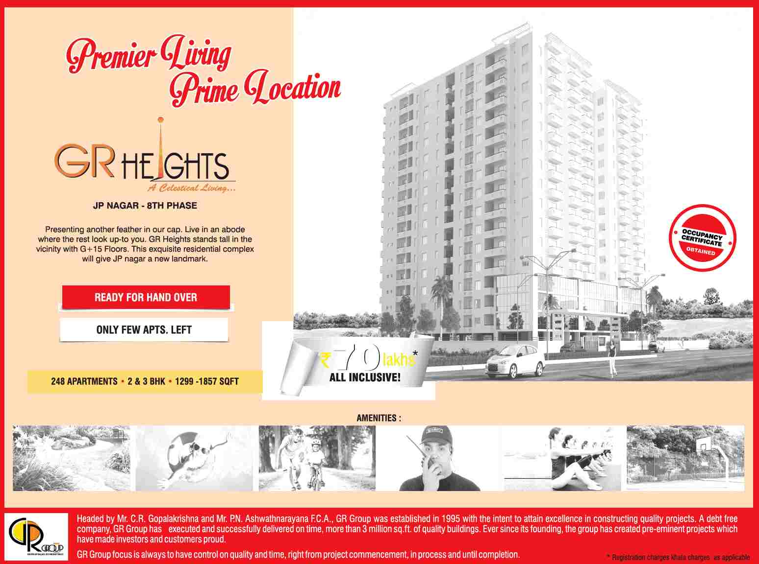 Experience premier living with prime location at GR Heights in Bangalore